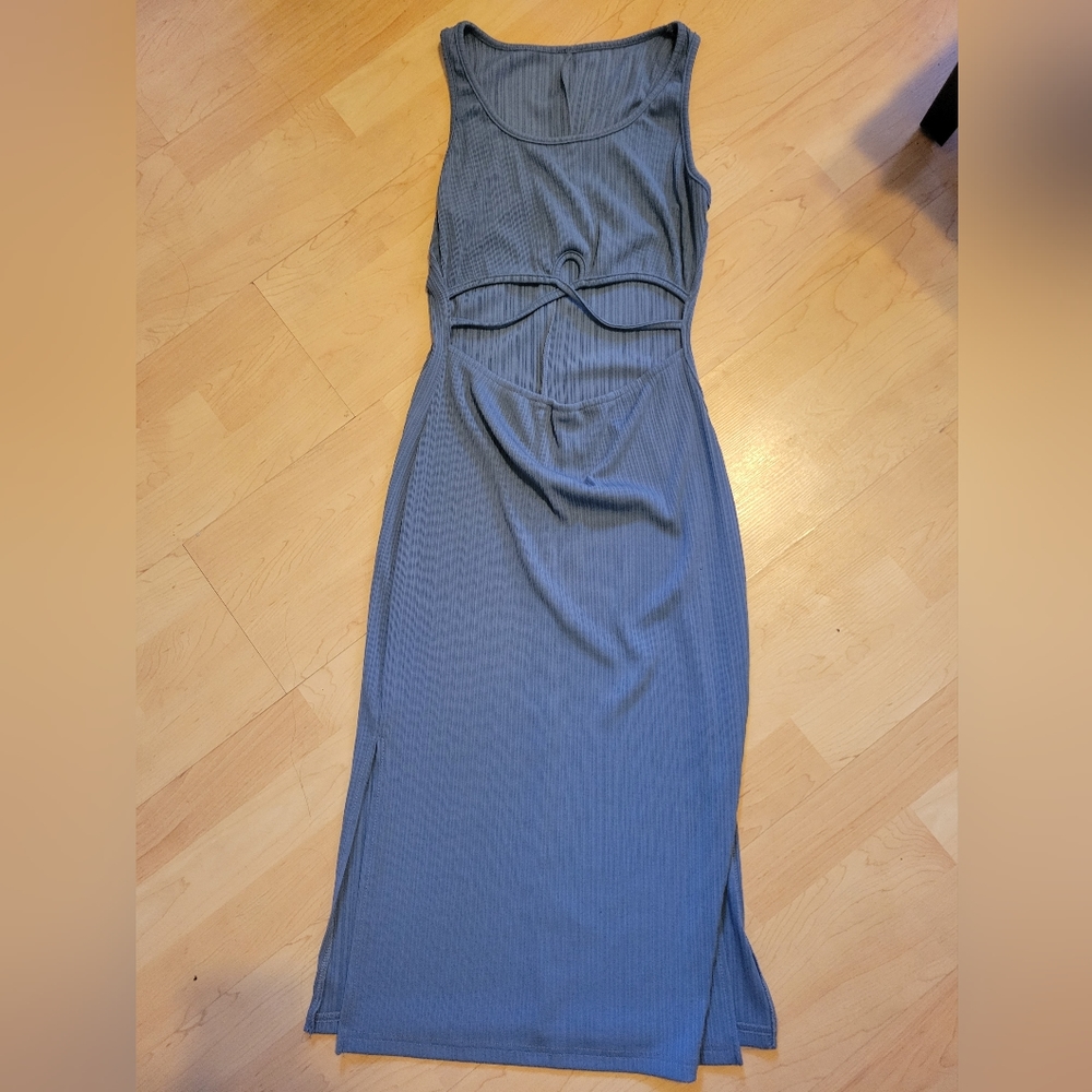 Casual blue midi dress